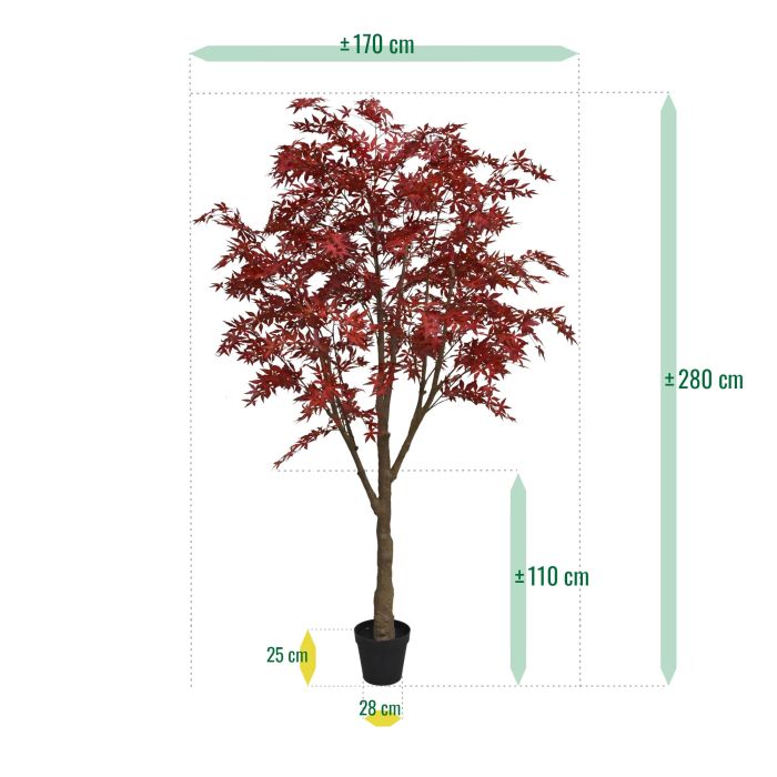 Acer kunstboom 280cm - burgundy - afbeelding 6