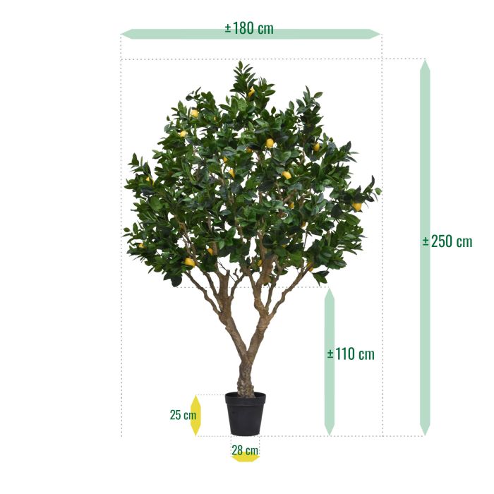 Citroen kunstboom 250cm - afbeelding 8