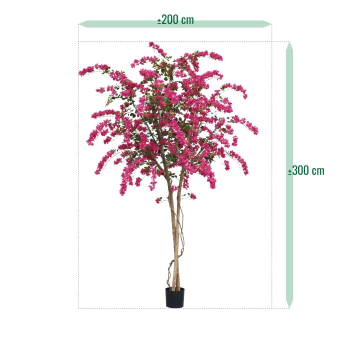 Bougainvillea Kunstboom Deluxe 300cm Cerise - afbeelding 5