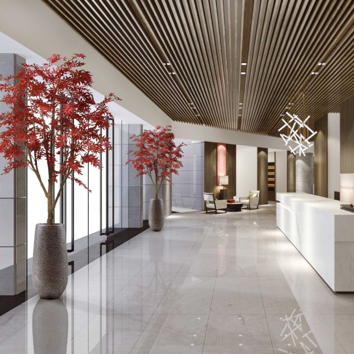 Acer kunstboom 280cm - burgundy - afbeelding 8